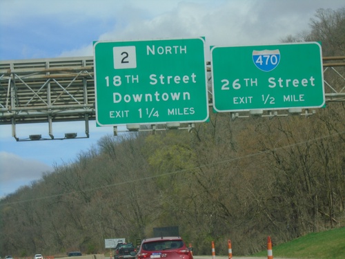 WV-2 North/US-250 West Approaching I-470