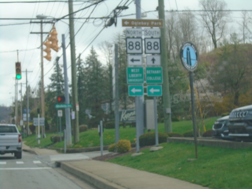 US-40 East at WV-88 in Wheeling