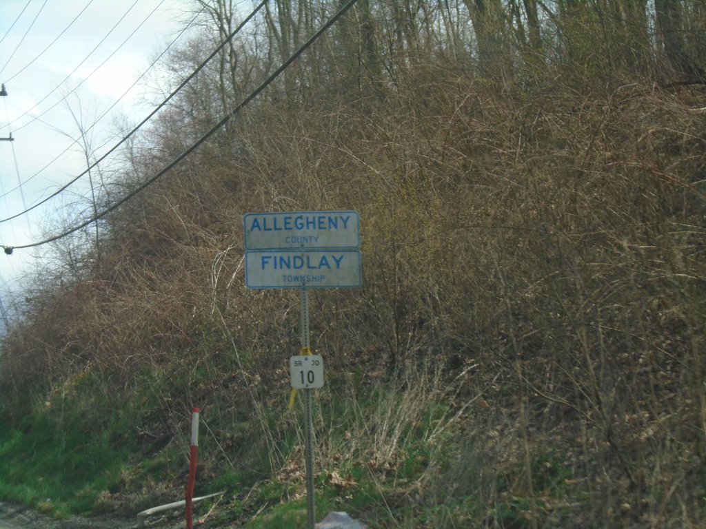 US-30 East - Entering Allegheny County/Findlay Township