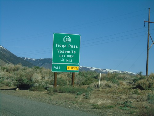 US-395 North Approaching CA-120