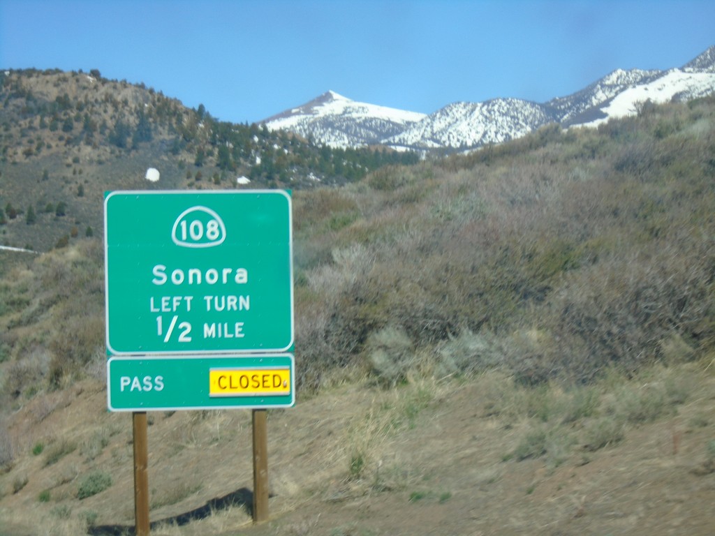 US-395 North Approaching CA-108