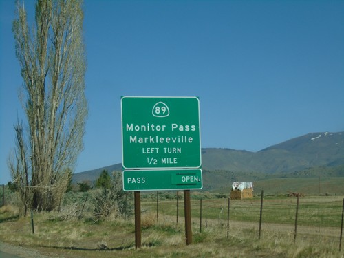 US-395 North Approaching CA-89