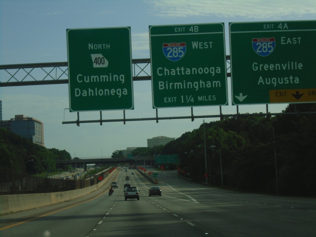 GA-400 North - Exits 4A and 4B