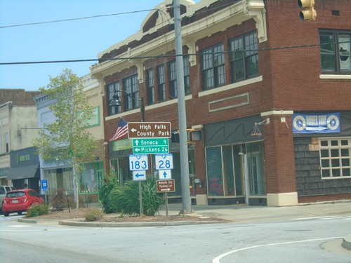 SC-28 South/SC-183 North at SC-28/SC-183 Split