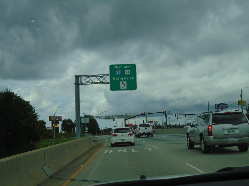 NC-280 East at I-26/US-74 West to Asheville