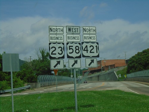 US-23 North/US-58 West/US-421 North at Bus. US-23/Bus.US-58/Bus. US-421