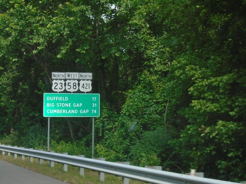 US-23 North/US-58 West/US-421 North - Distance Marker