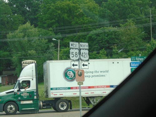 US-23 North/US-58 West/US-421 North at US-23 Split