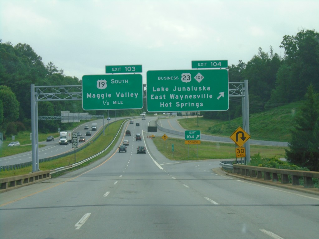 US-19/US-23 South/US-74 West - Exits 104 and 103