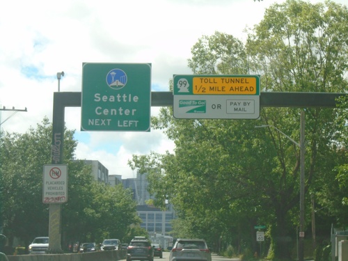 WA-99 South Approaching Toll Tunnel