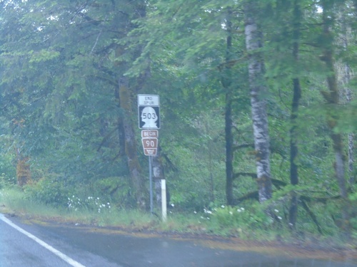 End WA-503 Spur / Begin Forest Service Road 90