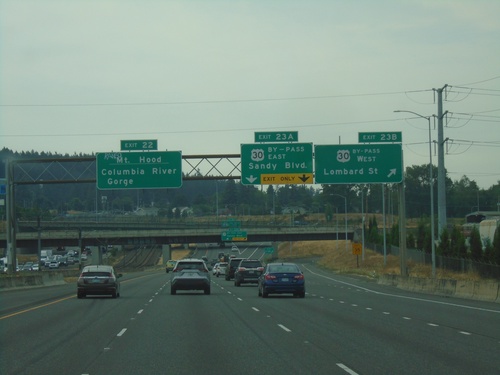 I-205 South - Exits 23B, 23A, and 22