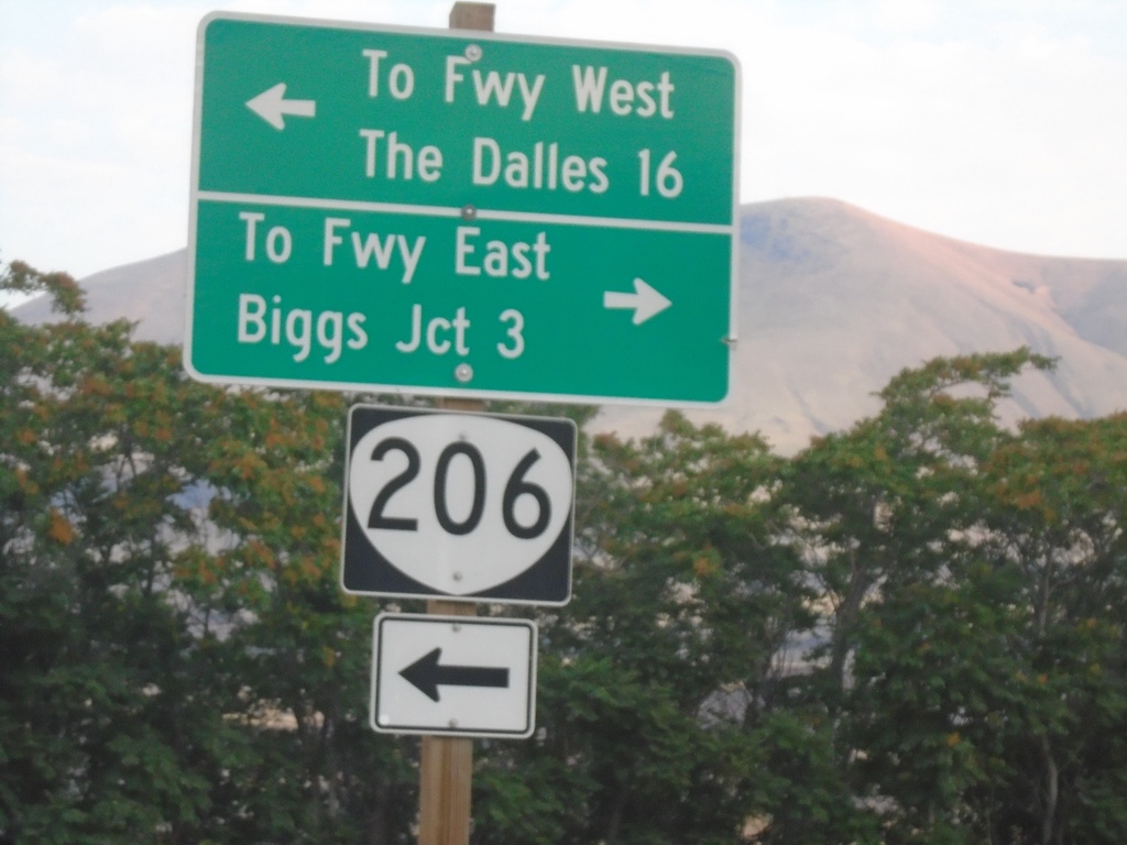 OR-206 West at Biggs-Rufus Highway