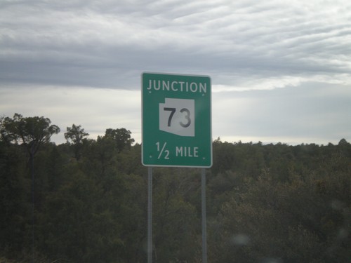 US-60 West/AZ-77 South Approaching AZ-73