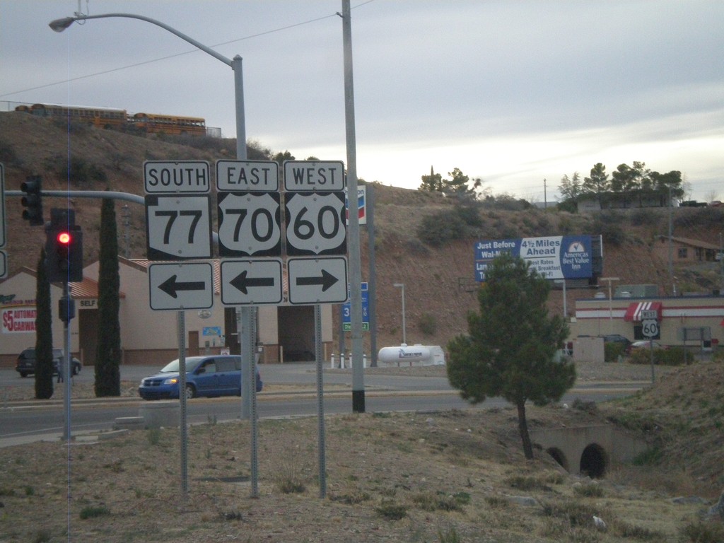 US-60 West/AZ-77 South at US-70