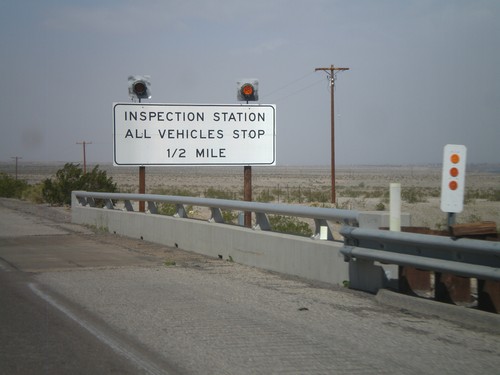 I-40 West Approaching California State Agricultural Inspection Station