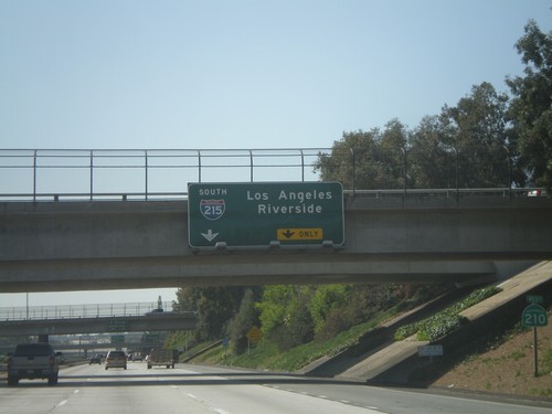 CA-210 West Approaching Exit 75B