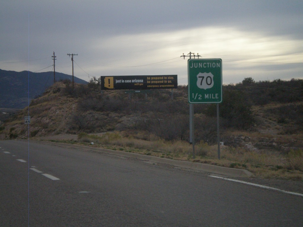 US-60 West/AZ-77 South Approaching US-70