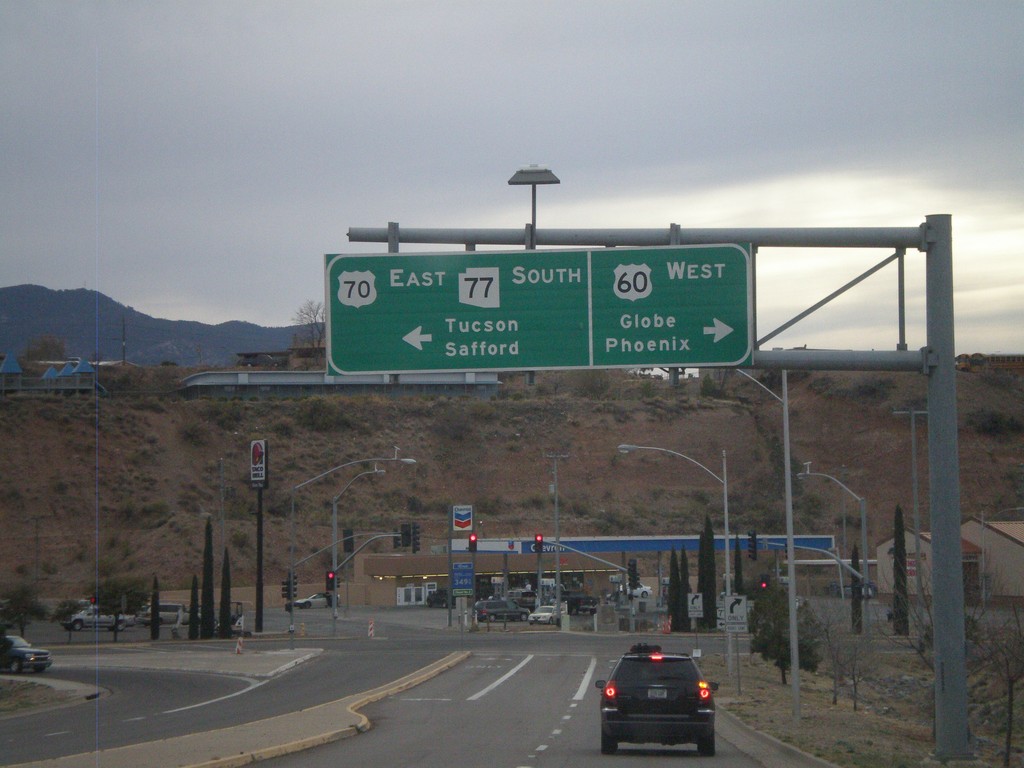 US-60 West/AZ-77 South Approaching US-70