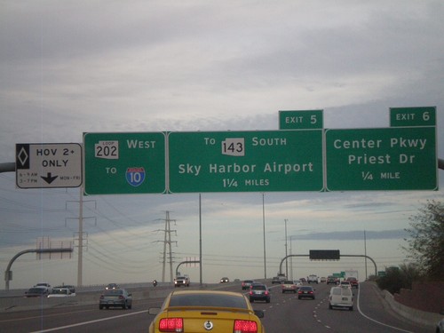 AZ-202 Loop West Approaching Exits 6 and 5