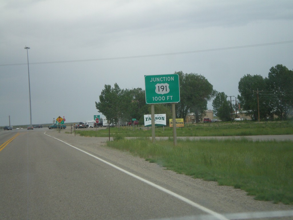 WY-28 West Approaching US-191