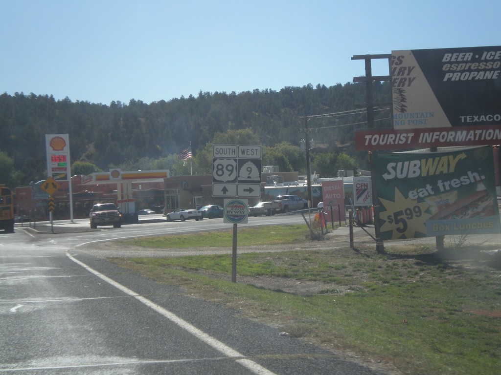 US-89 South at UT-9