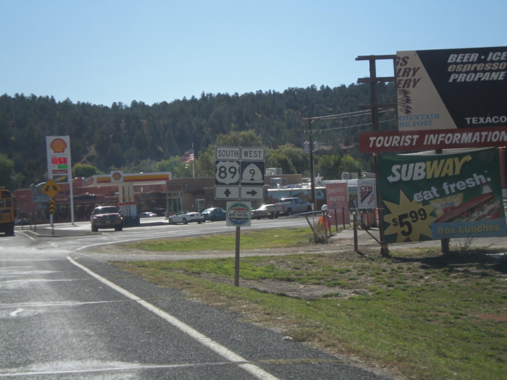 US-89 South at UT-9