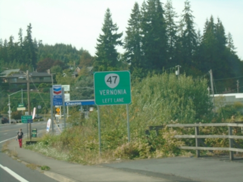 US-30 West Approaching OR-47