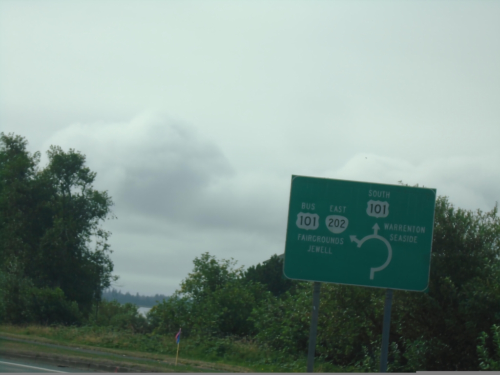 US-101 South at OR-202/Bus. US-101 Roundabout