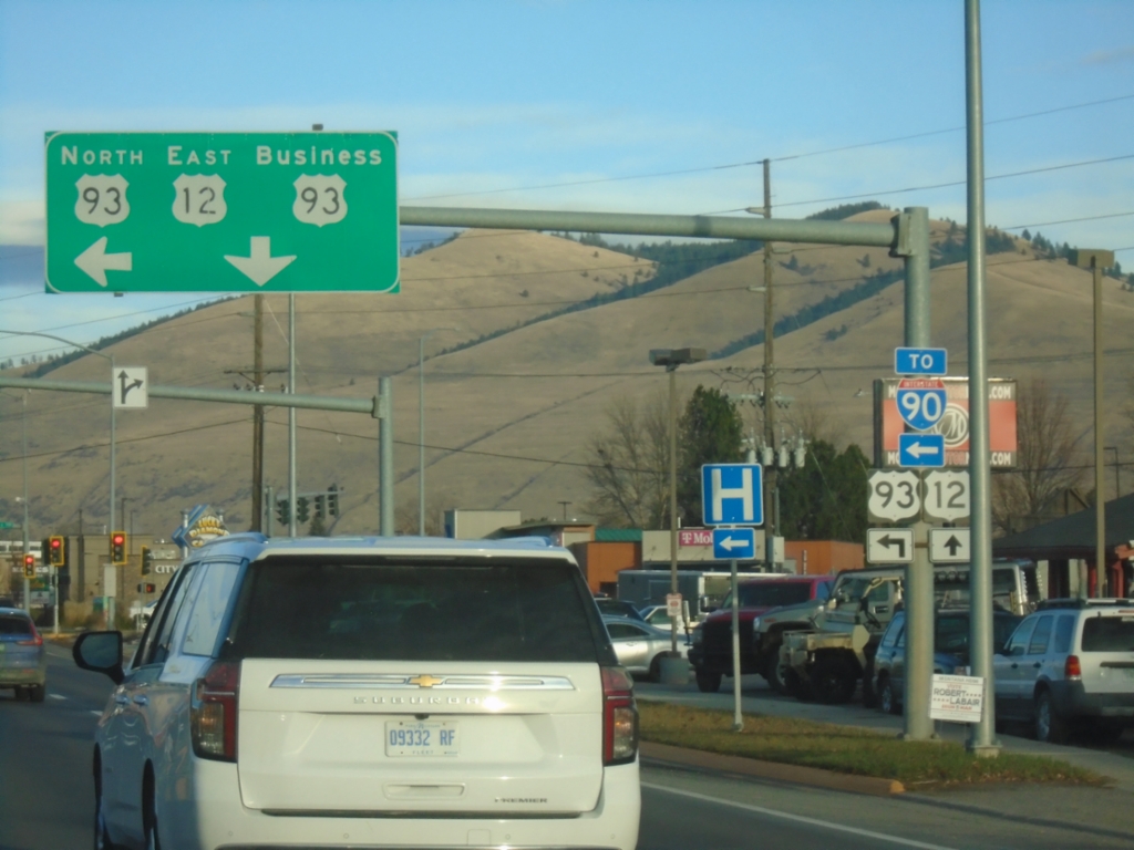 US-12 East/US-93 North at US-12/US-93 Split