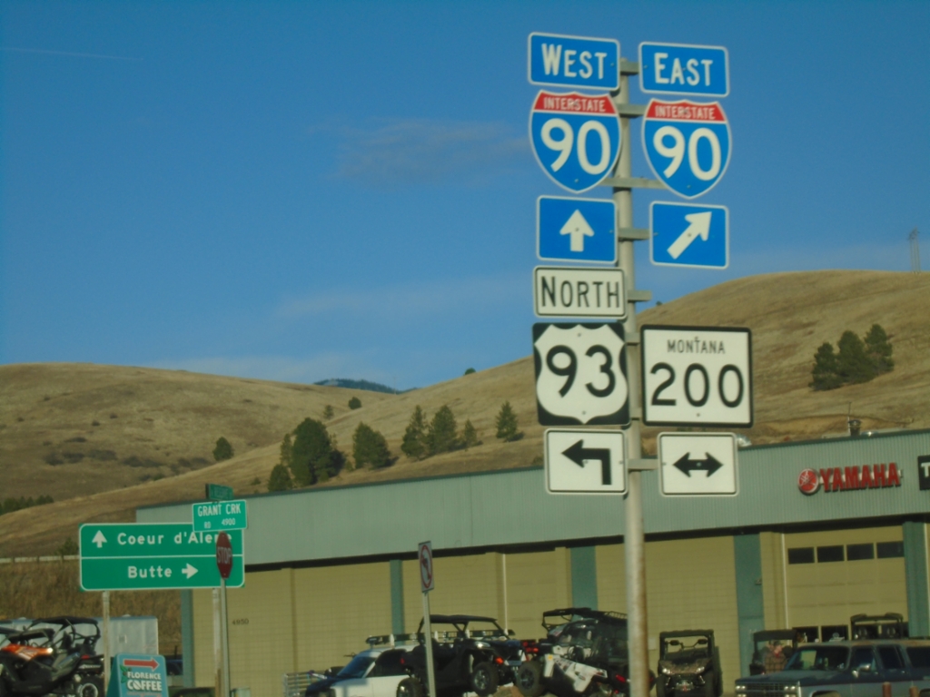 US-93 North/BL-90 West at I-90/MT-200