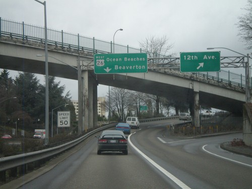 Offramp for I-405 North to US-26 at 12th Ave.