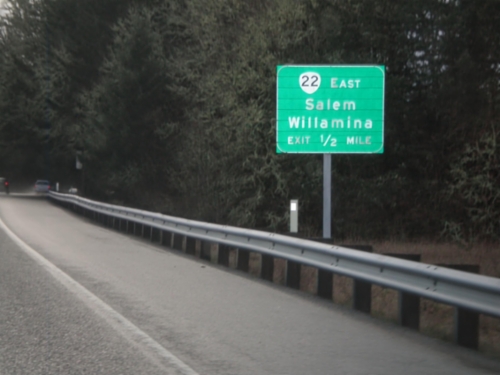 OR-18 West Approaching OR-22