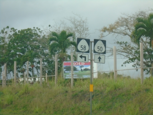 HI-50 West at HI-58 (Nawiliwili Road)