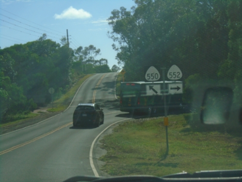 HI-550 South at HI-552 (Kōkeʻe Road)