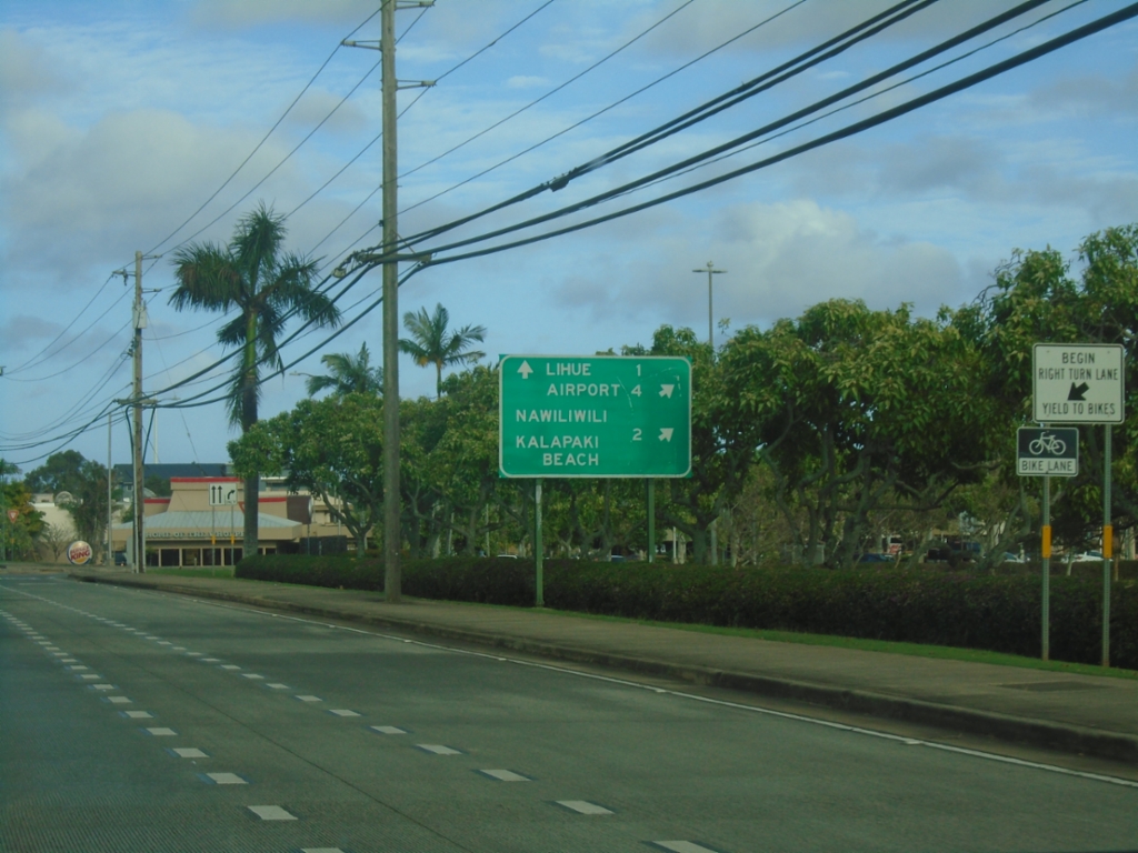 HI-50 East at HI-58 (Nāwiliwili Road)