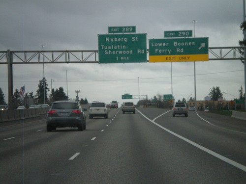 I-5 South - Exits 290 and 289