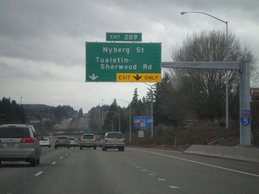 I-5 South Approaching Exit 289