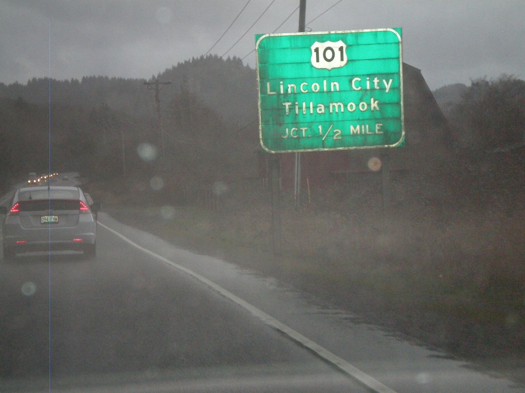 OR-18 West Approaching US-101