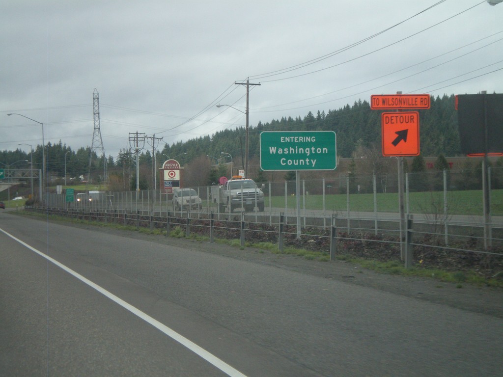 I-5 North - Entering Washington County