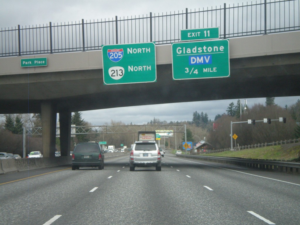 I-205 North Approaching Exit 11