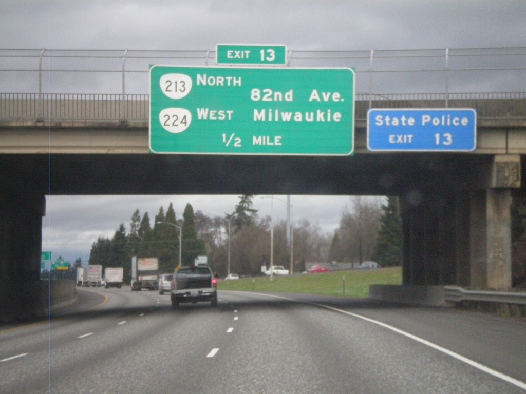 I-205 North Approaching Exit 13