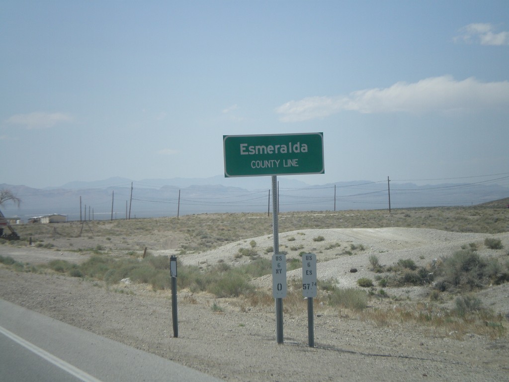 US-6 West/US-95 North - Esmeralda County Line