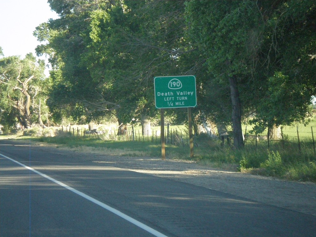 US-395 South Approaching CA-190