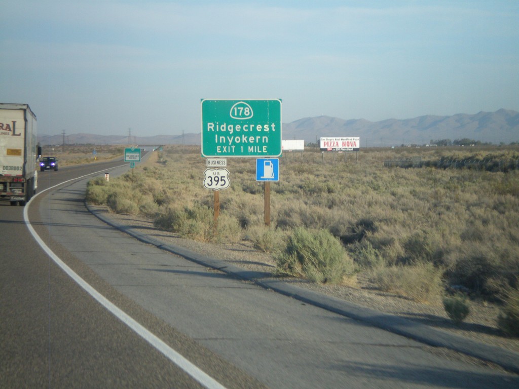 US-395 South Approaching CA-178 Interchange