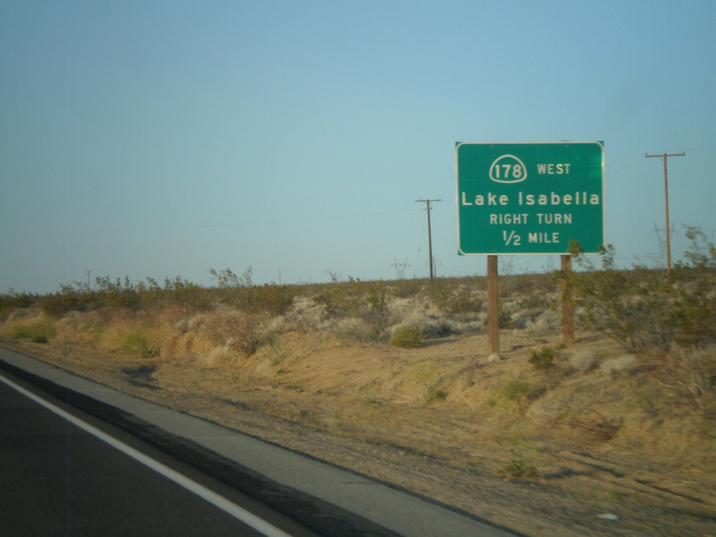 CA-14 South/CA-178 West Approaching CA-178 West