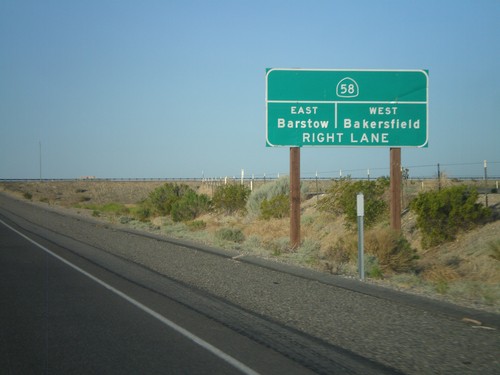 CA-14 South Approaching CA-58