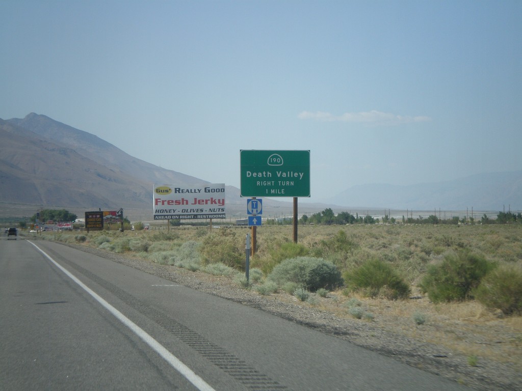 US-395 North Approaching CA-190