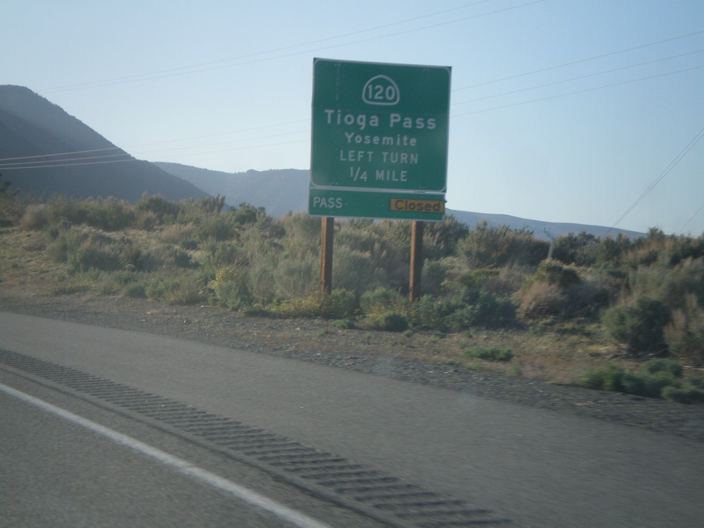 US-395 North Approaching CA-120