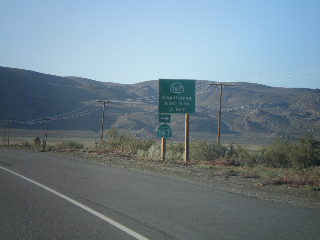 US-395 North Approaching CA-167